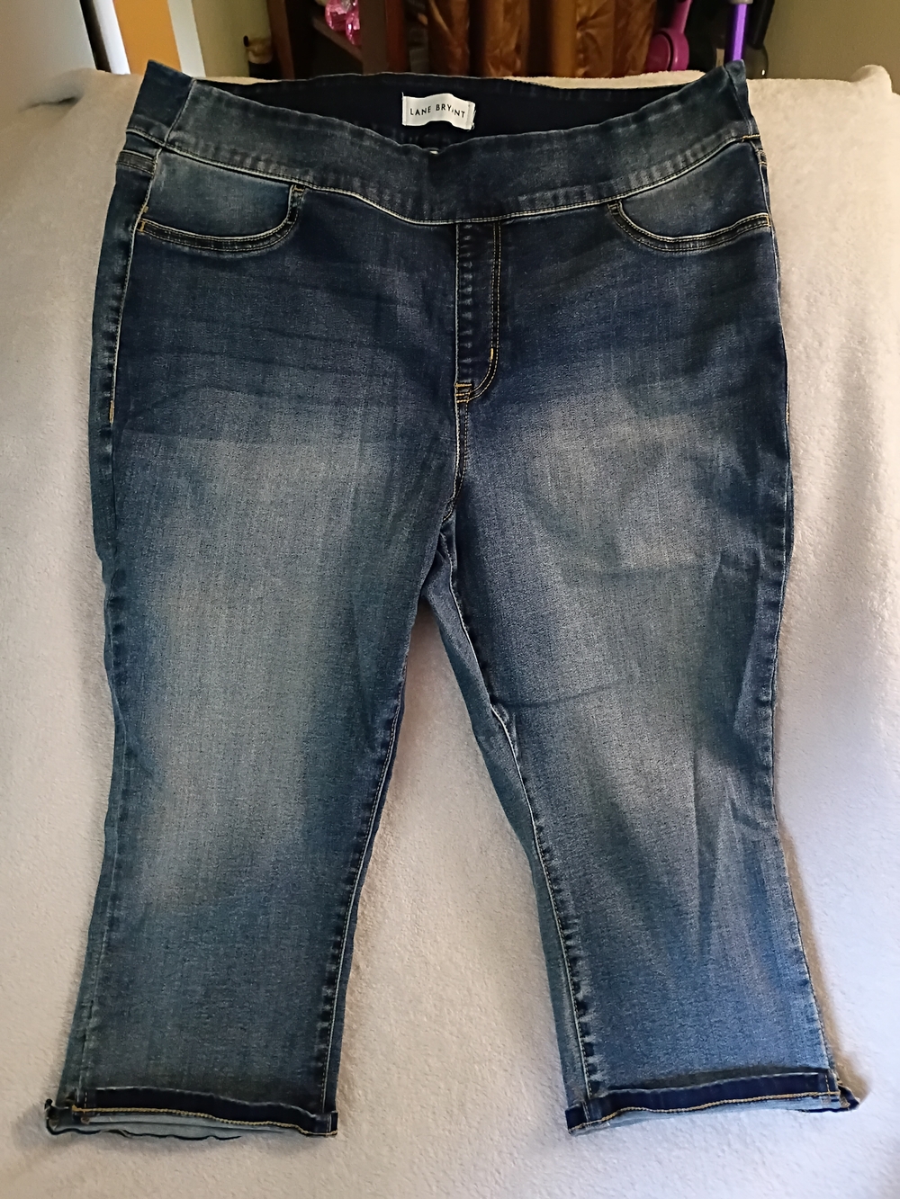 Lane Bryant Dark Blue Stretch Capri Jeans